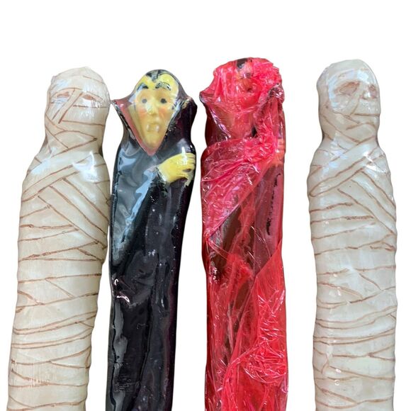 Restoration Hardware Set of 4 Halloween Spooky Monster Candles "INCOMPLETE SET" - Picture 5 of 13